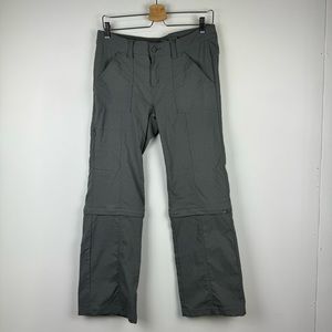 Prana Monarch Gray Convertible Zip Off pants to Capri, Size 8